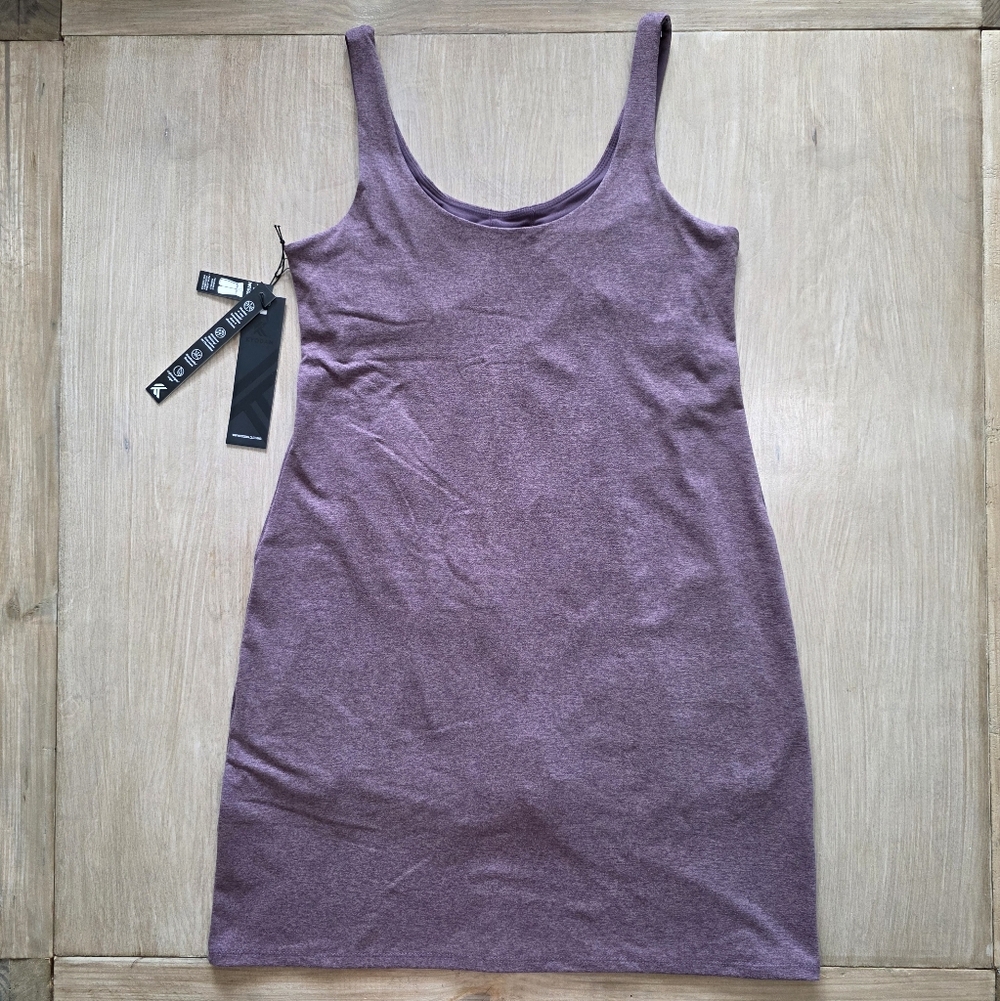 Kyodan Purple Athletic Dress Built-In Shorts Lined Tank Dress NWT - Picture 2 of 12